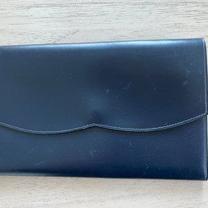 BERGDOF GOODMAN Navy Leather Vintage Wallet